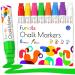 Funcils 8 Washable Window Markers For Cars - 15mm Jumbo Neon Paint Chalk Markers for Glass, Chalkboard, Blackboard, Bistro, Auto, Menu Board - Chalk Pens Loved by Teachers, Kids, Artists, Businesses Bright Jumbo Tip - 15mm