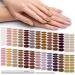 Solid Color Nail Polish Strips  DANNEASY 24 Sheets Glitter Nail Wraps for Women Gel Nail Strips Self Adhesive Nail Polish Stickers Manicure Sticker for Nail Art with Nail File  Cuticle Stick Simple Glitter&Solid Color