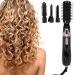 4 In 1 Hot Air Hair Blow Triple Barrel Waver Automatic Curling Iron Tourmaline Ceramic Ion Hair Straightener Brush Low Noise Design Us