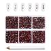 Beadsland 7200PCs flatback rhinestones clear street stones nail gemstones round crystal rhinestones for handicrafts mixed 6 sizes with wax pencil kit SS3-SS10 dark red dark siam