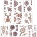 10 Pcs Henna Tattoo Kit Temporary Tattoo Adul Stickers Lace Pattern Fake Tattoos Henna Sticker for Women Girls DIY on Body Face Arms Legs Brown