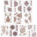 10 Pcs Henna Tattoo Kit Temporary Tattoo Adul Stickers Lace Pattern Fake Tattoos Henna Sticker for Women Girls DIY on Body Face Arms Legs Brown