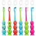 Farber Baby Kids Toothbrushes Set  Childrens Toothbrush 6 Pack with Compact, Extra Soft Bristles for Sensitive Teeth and Easy Grip Suction Cup Handles  Includes 6 Travel Covers (Color Variety)