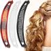 3 Pieces Banana Hair Clip Banana Hair Clips for Thick Long Hair Retro Plastic Combs Grips Fishtail Hairs Clip for Women's Sports Facial Washing Hairs Fashion Accessories (White Black Brown)