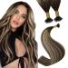 Youngsee nanoring extensions real hair balayage dark brown with blonde nano ring extensions real hair ombre 50 cm nano tip extensions real hair balayage 1g/s 50g 50 cm-nano 2-3-#4/18/4