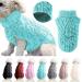 Tower collar knitting sweater for pets winter warmer thick sweater knitting goods crochet coat clothing for small medium-sized and large dogs puppies cats (S blue) S blue