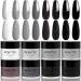 Aokitec 8 Colors Dip Powder Nail Kit White Black Dip Powder Set Glitter Nail Dip Powder French Nail Art Powder Pro Collection System for Manicure Starter Salon Home DIY No Nail Lamp Needed 8 Colors City Beauty