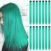 16Pcs Colored Clip in Hair Extensions 22 Inch Colorful Highlights Hairpieces Straight & Long Heat-Resistant Synthetic Hair Accessories for Kid Girls Women Party Hair Decor (16Pcs-Turquoise)