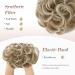 FESHFEN Messy Bun Hair Piece Scrunchie Chignon Ponytail | Strawberry Blonde & Platinum Blonde Tips | Synthetic Wavy Curly Hair Extensions | Updo Hairpieces for Women Girls Kids - Buy Online on GoSupps.com