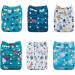 Alva Baby 6 PCS Reusable Washable Pocket Cloth Diaper Nappies + 12 Inserts - 6DM52 - Buy Online on GoSupps.com