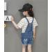 KidscOOL SPACE Little Girl Big Ripped Denim Shortalls, Light Blue, Size 14-15 Years - 2055 - Buy Online on GoSupps.com