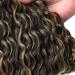 30-Inch Thick Curly Drawstring Ponytail Extensions - Chocolate Brown & Honey Blonde Highlights - Buy Online on GoSupps.com