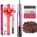 Wirelessly portable electrical nail cutter 11 in 1 professional manicure and pedicure set electrical nail file for gelails and acrylic nails nail shapes polishing removing cornea purple