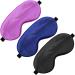 3Pack Silk Sleep Mask Eye Cover for Night Sleeping - Black Blue Purple - Buy Online on GoSupps.com