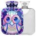 Naanle colorful owl heat bottle with reference transparent hot water bottle hand feet hot water bottle hot water bottle for pain relief heat and cold therapy 2 L
