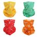 Smehcf 4 multi -purpose bandanas for women men's headband storm hood hair headscarf face half mask neck cuffs breathable reusable washable red orange green yellow cashew flower
