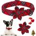 Shop Aring Pet Christmas Dog Collar - Adjustable Cotton Red Plaid with Flower Perfect for Small & Medium Dogs - Red/Black Checkered - Buy Online on GoSupps.com