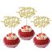 24 Pack Happy Valentine's Day Cupcake Topper Glitter Sweet Heart Love Cupcake Picks for Happy Valentines Day Theme Bridal Shower Engagement Birthday Party Cake Decorations Supplies Gold 18-gold