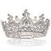 Yopay Crystal Queen Crowns  Full Round Women Bridal Diamond Crowns and Tiaras Cake Topper for Birthday Pageant Prom Wedding Party Christmas Halloween Costume  Silver