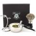 Haryali London Men's 5 Piece Shaving Set - Double Edge Safety Razor Badger Hair Brush Stand Soap & Bowl | International Shipping Available - Buy Online on GoSupps.com