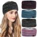 4 Pieces Women Winter Warm Fuzzy Fleece Lined Headband Thick Cable knitted Ear Warmer Headwrap