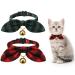 Christmas Cat Collar with Bell and Bow Tie, 2 Pack Cute Christmas Plaid Patterns, Safety Kitten Collar Adjustable 8'' to 12''