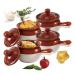 Chef Captain Ceramic soup bowls soup bowls with handles high-quality ceramic chili makers with stable handles and lids rock goods bowls French onion vocations XL 625 ml brown