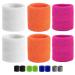 Viky 6 pieces of welding band wrist fitness welding band boys & girls welding tapes wrist absorbing welding band children cotton welding tape arm for football basketball and tennis sport white + orange + pink 8cm x 8cm
