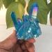 Natural Crystal Rough Sky Blue Flame Halo Quartz Cluster Specimen Can be Used for (Size : 120-140g)