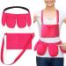 Mastectomy Drainage Holder with 4 Pouch Shower Bag Adjustable Drain Holder After Tummy Tuck Quick Dry Stretchy Handy for Mastectomy Recovery Breast Augmentation Reduction for Patient Care Kit (Pink)
