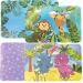 CounterArt Dinosaurs & Jungle Set Reversible Easy Care Flexible Plastic Placemat 4 Pack 2 of Each Made in The USA