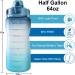EYQ 64oz Leakproof Water Bottle with Time Marker | BPA Free for Fitness and Outdoor Sports - Navy/Green Gradient - Buy Online on GoSupps.com