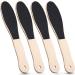 4 Pieces Foot File for Hard Skin Wooden Foot File Double Sided Foot Rasp Scrubber Foot File Callus Remover for Wet Dry Cracked Feet Removing Dead Skin Foot Care