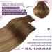 LAAVOO Real Hair Tape Extensions - Brown Balayage 40cm Skin Weft | 20PCs Ombre Tape Extensions #6/8/14 - Buy Online on GoSupps.com