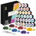 Candle Dye 32 Color Wax Dye for Candle Making (0.2OZ Per Color) DIY Candle Color Dye for Soy Max Candle Wax Dye Chips with Tweezers Soluble&Natural Candle Making Supplies