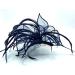 Ladies Mesh Feather Comb Fascinator Ladies Day Races Ascot Weddings Hair Piece (Navy Blue) - Buy Online on GoSupps.com