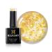 Bluesky Golden Flake No Wipe Top Coat 10ml GLT01 Gold Leaf Gel Nail Polish for 21 Day Manicure Professional Salon& Home Use Requires Curing Under LED UV Nail Lamp