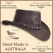 Oztrala Buffalo Leather Outback Hat | Cowboy Style for Men, Women, and Kids | Jacaru Black/Brown/Tan | Size 7 3/8 - Buy Online on GoSupps.com