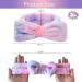 spa headband three-piece headband for washing face face wash headband makeup headband skincare headband face wash bow headband (Gradient Purple Pink and White) - Buy Online on GoSupps.com