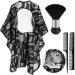 FEBSNOW Professional Barber Cape with Neck Duster Brush Large Hair Cutting Cape with See-Through Window Waterproof Salon Cape Floral