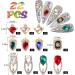 Cadeya Nail Charms 22 Pcs Rhinestone Gems for 3D Nail Art - Gold Alloy Crystals - Buy Online on GoSupps.com