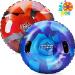 JOYIN Snow Tubes (2 Sets), 34 Inches Inflatable Snow Sled for Sledding for Kids and Adults, Heavy Duty Inflatable Snow Tube Made by Thickening Material of 0.5mm