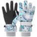 Azarxis Kids Winter Warm Gloves, Cold Weather Windproof Thermal Gloves for Boys & Girls B - Grey 9-13 Years Old