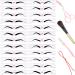 29 Pieces Eyebrow Stencils Shaper Kit Set Includes 24 Pieces Reusable Eyebrow Template with Strap Eyebrow Razor Trimmer Scissors Makeup Brush and Storage Box for Trimming Shaping Eyebrows