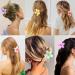 Plumeria Flower Hair Claw Clips - 7Pcs Slipproof Plastic Hairpins | Trendy Hawaiian Accessories for Weddings & Beach Parties - Buy Online on GoSupps.com