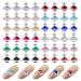 WLLHYF 48Pcs Planet Nail Rhinestones Charms Alloy Diamond Crystal Luxury Nail Charms 3D Shiny Saturn Shape Nail Art DIY Crafts Nail Art Accessories for Women Girls