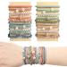 Juome 20Pcs Bracelet Hair Ties  5 Styles Boho Hair Ties for Women/Girls Ponytail Holders  No Damage Rubber Band Hair Elastics for Thick Hair (4 Colors)