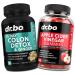Colon Cleanser Detox & ACV Apple Cider Vinegar Gummies - 15 Day Colon Cleanse Pills with Ginger & ACV Gummies Supplements - Bowel Movement Supplements for Intestinal Stomach Bloating Gut Support