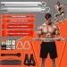 Portable Extra Heavy Home Gym Resistance Band Bar Set with 4 Stackable Resistance Bands Detachable Full Body Workout Equipment Exercise Bar Kit 500LBS 90cm Longer Bar With Bands Workout Guide Included