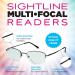 Buy Sightline 6002 Progressive Multi-Focus Reading Glasses - Lightweight Semi-Rimless Gunmetal - Magnification 1.50 | International Shipping Available - Buy Online on GoSupps.com